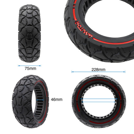 Rueda maciza 10x3,0/255x80 (80/65-6) roja [Amitor]