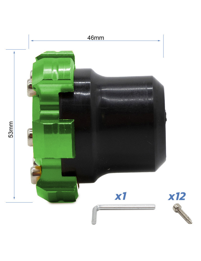 Protector decorativo anticaídas para eje motor o llanta EWTB-006 verde
