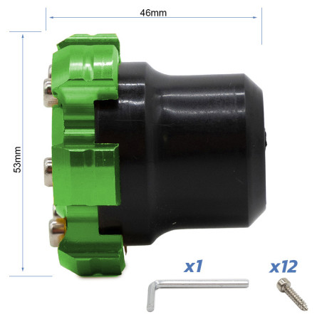 Protector decorativo anticaídas para eje motor o llanta EWTB-006 verde