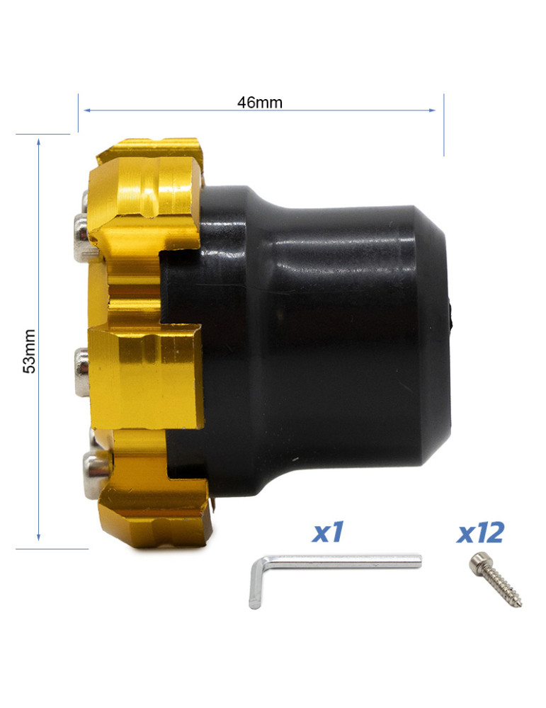 Protector decorativo anticaídas para eje motor o llanta EWTB-006 dorado