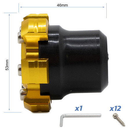 Protector decorativo anticaídas para eje motor o llanta EWTB-006 dorado
