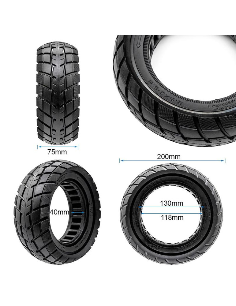 Rueda maciza ultraligera offroad 8,5x3-5,5 - linea negra [Ewheel]
