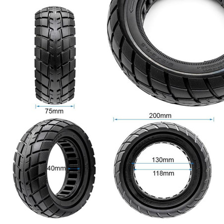 Rueda maciza ultraligera offroad 8,5x3-5,5 - linea negra [Ewheel]