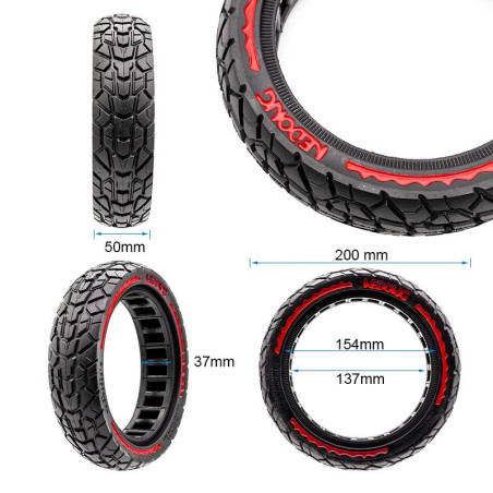 Rueda maciza ultraligera offroad 8,5x2-6,1/B34 - roja [Nedong]