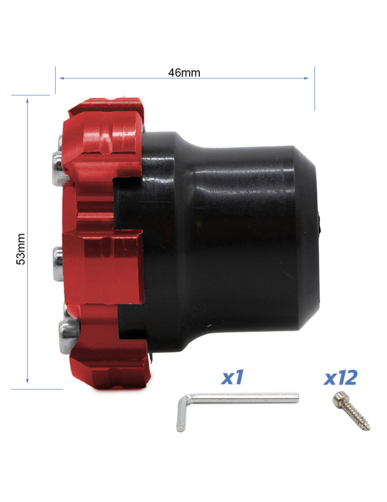 Protector decorativo anticaídas para eje motor o llanta EWTB-006 rojo