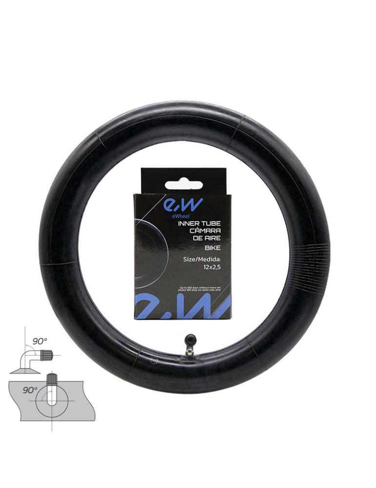 Cámara de aire 12x2,5 válvula curva 90ºx90º [Ewheel]