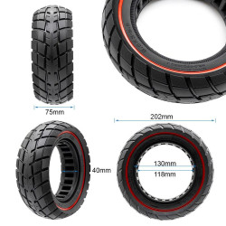 Rueda maciza ultraligera offroad 8,5x3-5,5 - linea roja [Ewheel] 2