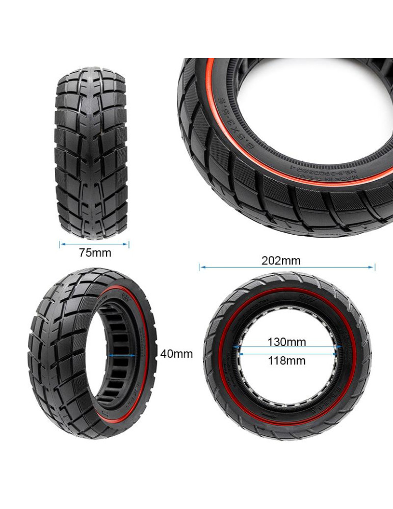 Rueda maciza ultraligera offroad 8,5x3-5,5 - linea roja [Ewheel]