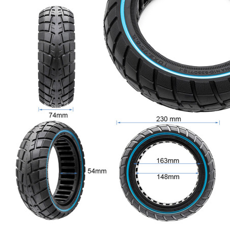 Rueda maciza ultraligera offroad 10x2,75-6,5/B55 - linea azul [Ewheel]