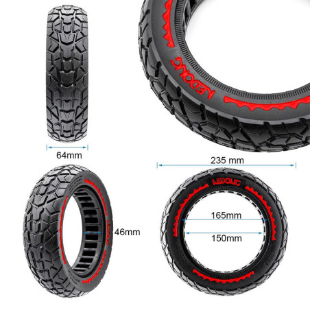 Rueda maciza ultraligera offroad 10x2,5/B44 - rojo [Nedong]