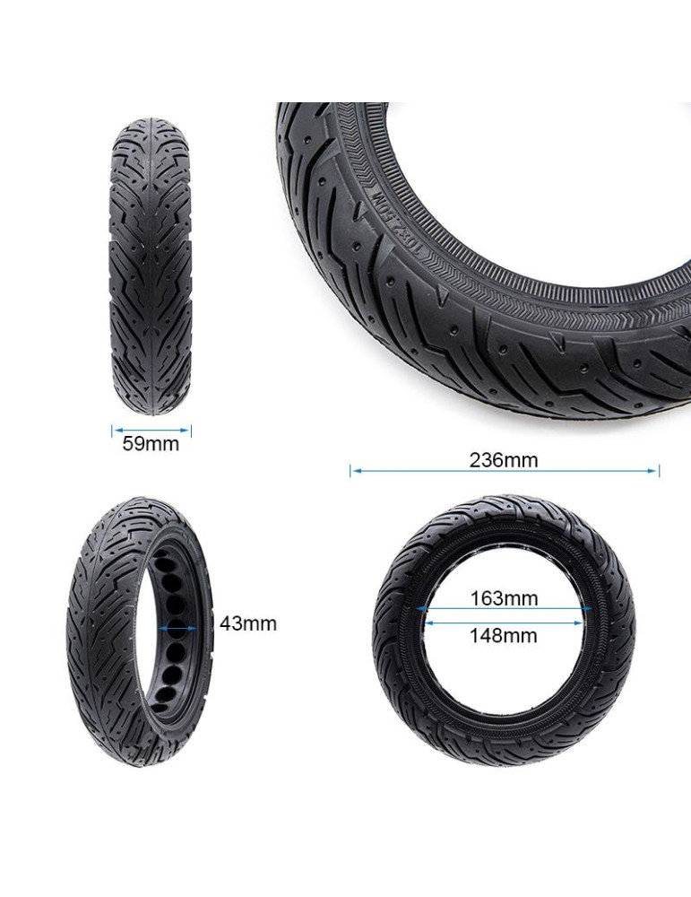 Rueda maciza 10x2,5-6,5/B43 (60/70-6,5) - Compatible con Ninebot G30