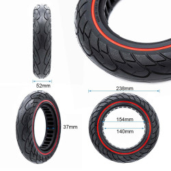 Rueda maciza ultraligera 10x2,125-6,1/B34 - linea roja [Nedong] 2