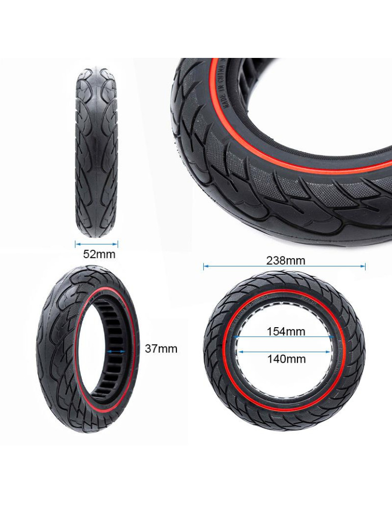 Rueda maciza ultraligera 10x2,125-6,1/B34 - linea roja [Nedong]