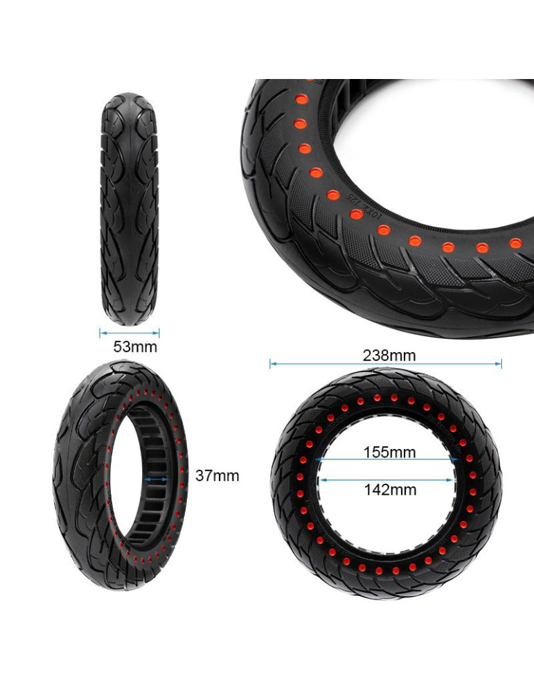 Rueda maciza ultraligera 10x2,125-6,1/B34 - puntos rojos [Nedong]