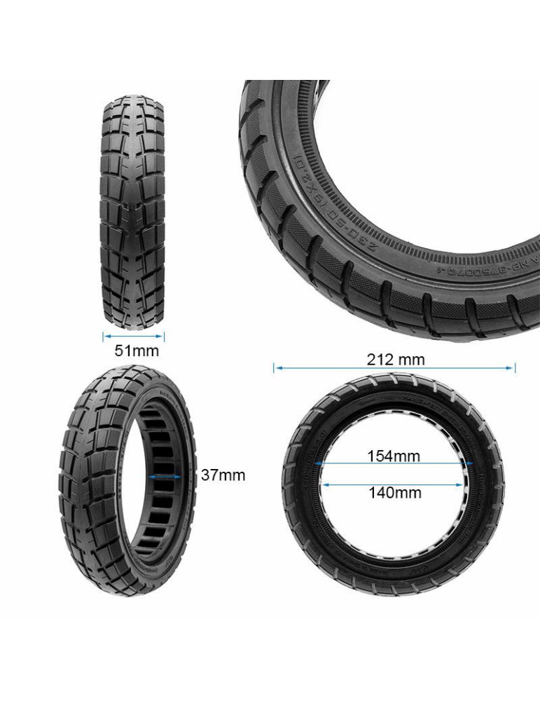 Rueda maciza ultraligera offroad 230x50 / 9x2-6,1/B34 - linea negra [Ewheel]