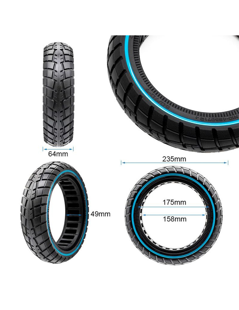 Rueda maciza ultraligera offroad 60/70-7/B50 - linea azul [Ewheel]
