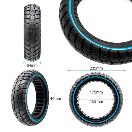 Rueda maciza ultraligera offroad 60/70-7/B50 - linea azul [Ewheel]