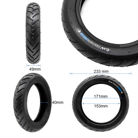 Neumático tubeless 9x2 [EWHEEL PANTHERURBAN runflat] - negro