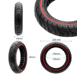 Rueda maciza ultraligera 9,2x2-6,1/B34 - línea roja [Ewheel] 2