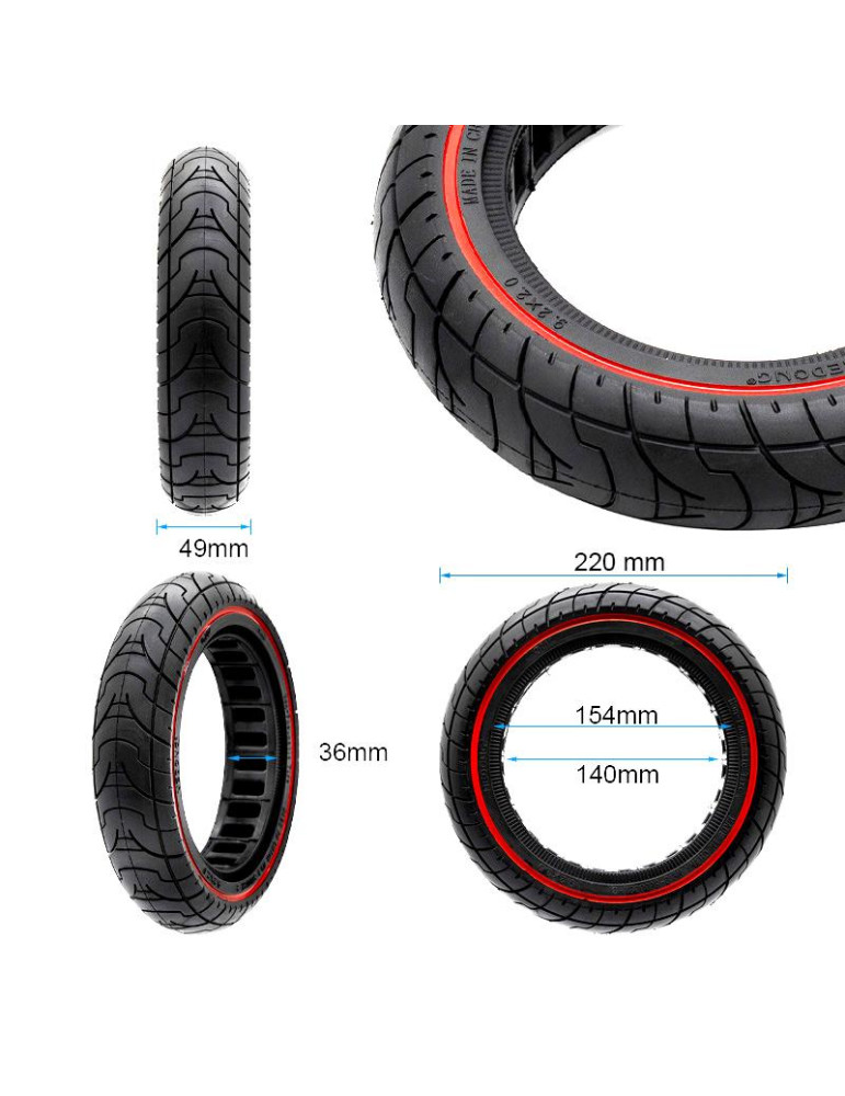 Rueda maciza ultraligera 9,2x2-6,1/B34 - línea roja [Ewheel]