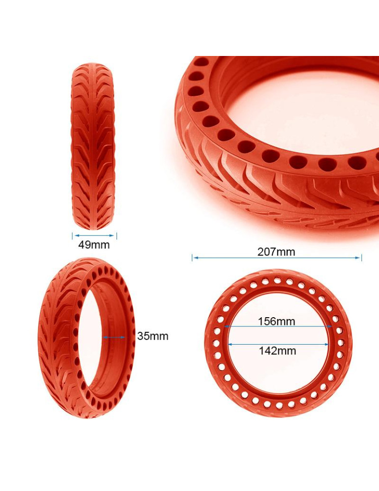 Rueda maciza perforada 8,5x2-6,1/B34 - rojo