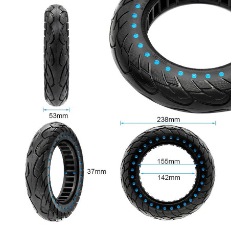 Rueda maciza ultraligera 10x2,125-6,1/B34 - puntos azules [Nedong]