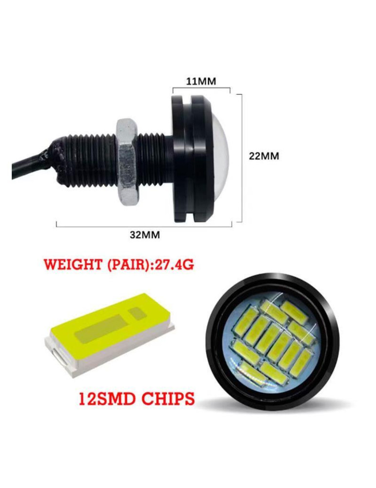 Led ojo de águila amarillo 12V - 1ud