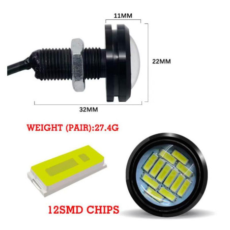 Led ojo de águila amarillo 12V - 1ud