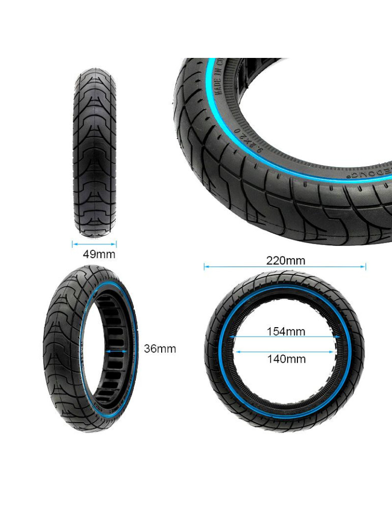 Rueda maciza ultraligera 9,2x2 - línea azul [Ewheel]