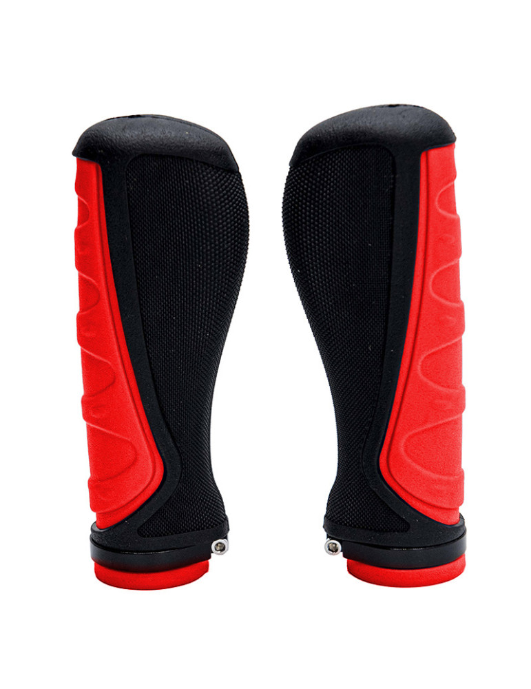Puños de silicona ergonómicos con bloqueo rojos - 2 uds