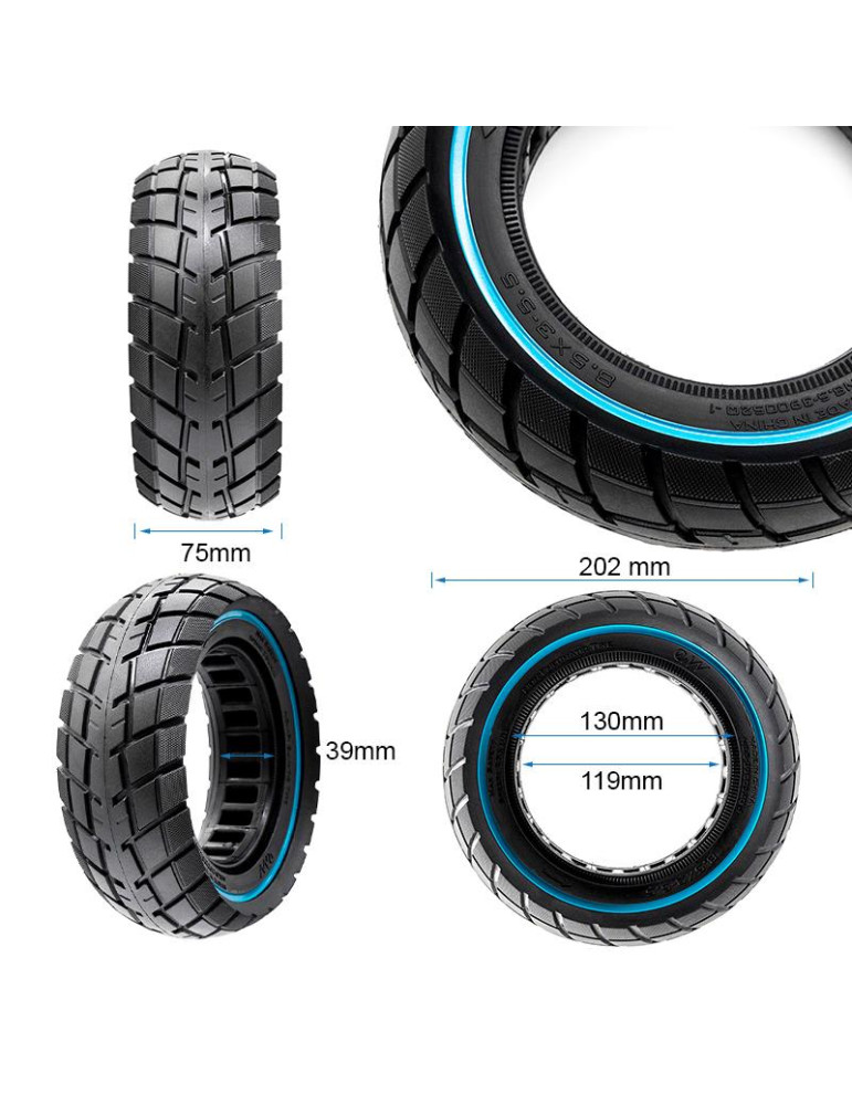 Rueda maciza ultraligera offroad 8,5x3-5,5/B40 - linea azul [Ewheel]