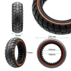 Rueda maciza ultraligera offroad 10x2,75-6,5/B55 - linea roja [Ewheel] 2