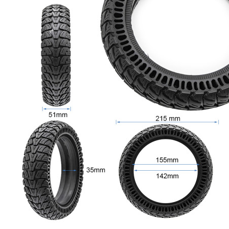 Rueda maciza Perforada 9x2,25-6,1 [Cityneye] - negro