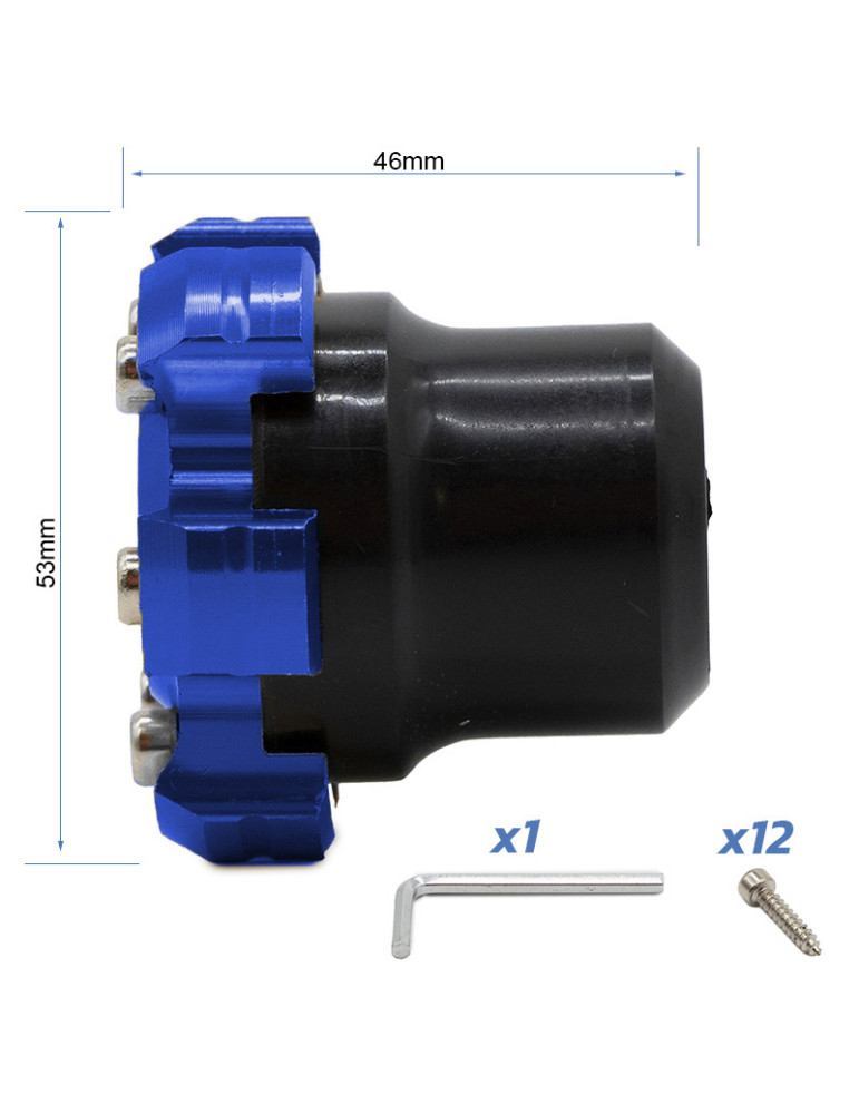 Protector decorativo anticaídas para eje motor o llanta EWTB-006 azul