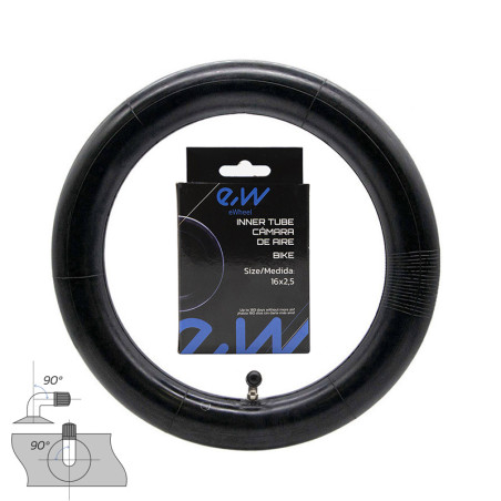 Cámara de aire 16x2,5 válvula curva 90ºx90º [Ewheel]