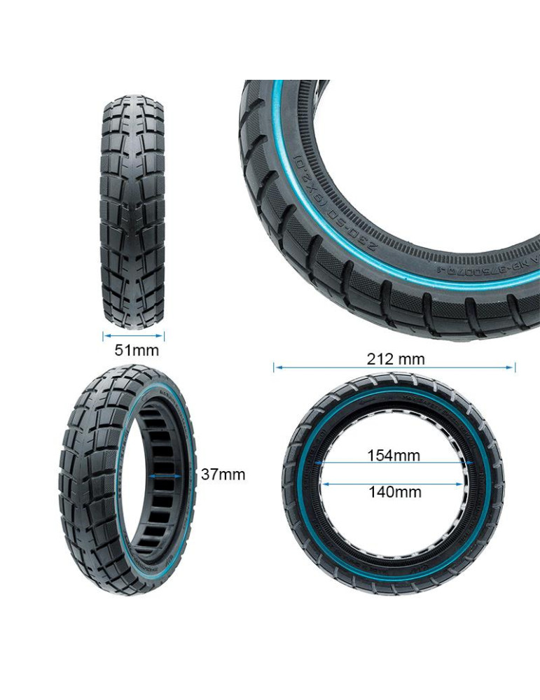 Rueda maciza ultraligera offroad 230x50 / 9x2-6,1/B34 - linea azul [Ewheel]