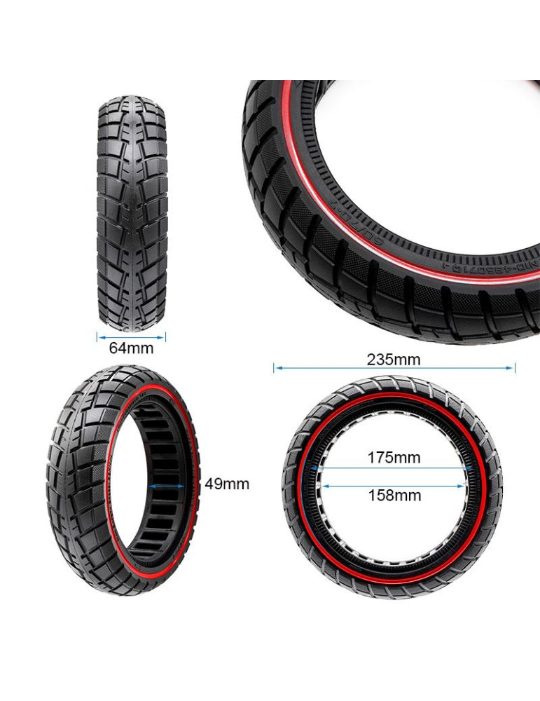Rueda maciza ultraligera offroad 60/70-7/B50 - linea roja [Ewheel]