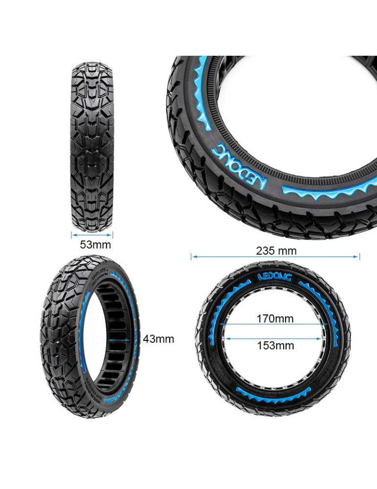Rueda maciza ultraligera offroad 10x2,125-6,5/B44 - azul [Nedong]