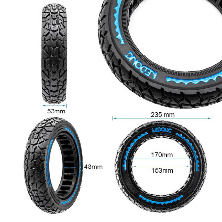 Rueda maciza ultraligera offroad 10x2,125-6,5/B44 - azul [Nedong]