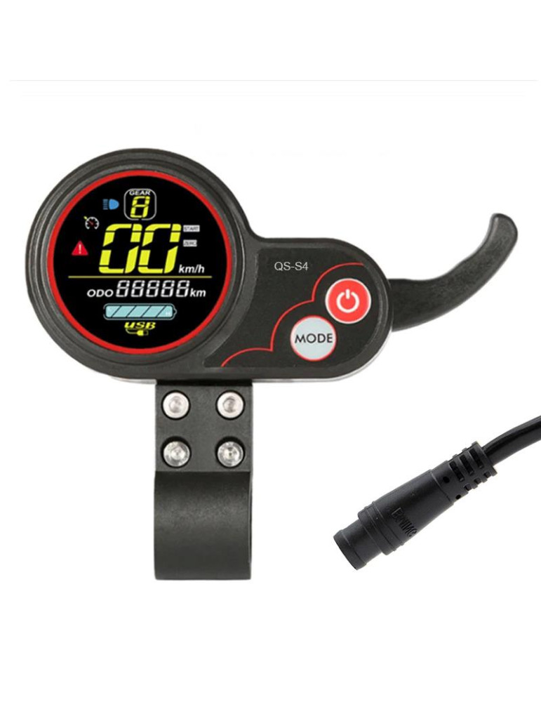 Display QS-S4 36-72V 6 pin con acelerador de índice