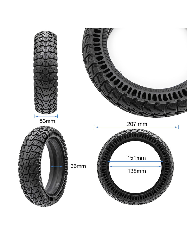 Rueda maciza perforada 8,5x2,125/B34mm [Cityneye] - negro