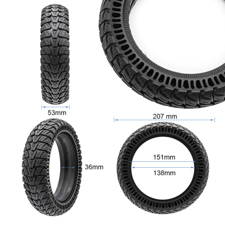 Rueda maciza perforada 8,5x2,125/B34mm [Cityneye] - negro