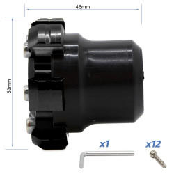 Protector decorativo anticaídas para eje motor o llanta EWTB-006 negro 2