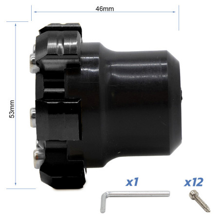 Protector decorativo anticaídas para eje motor o llanta EWTB-006 negro