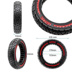 Rueda maciza ultraligera offroad 10x2,125-6,5/B44 - roja [Nedong] 2
