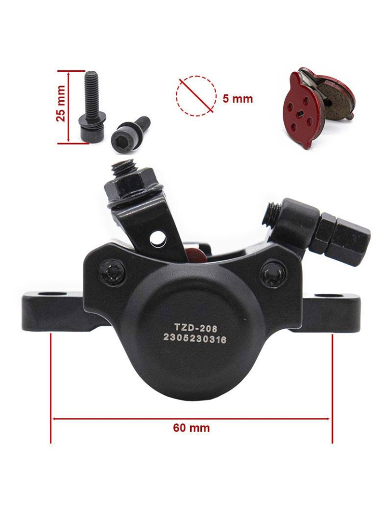 Pinza de freno TZD-208/CT001-M01 mecánica L 50mm negra para NIU