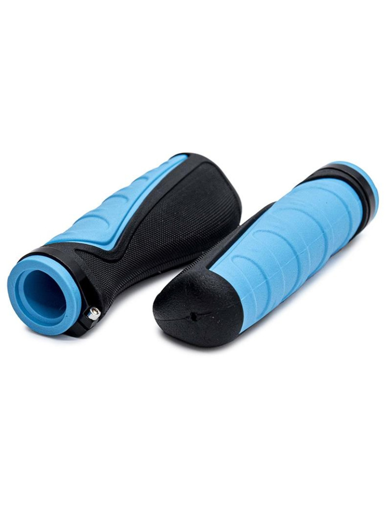Puños de silicona ergonómicos con bloqueo azules - 2 uds