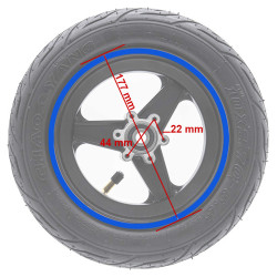 Llanta de 6,5" y bisel 47mm azul para Smartgyro Speedway & Rockway 2