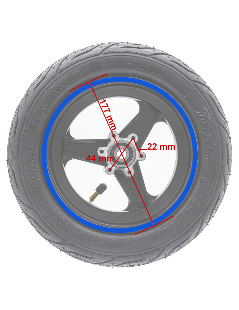 Llanta de 6,5" y bisel 47mm azul para Smartgyro Speedway & Rockway
