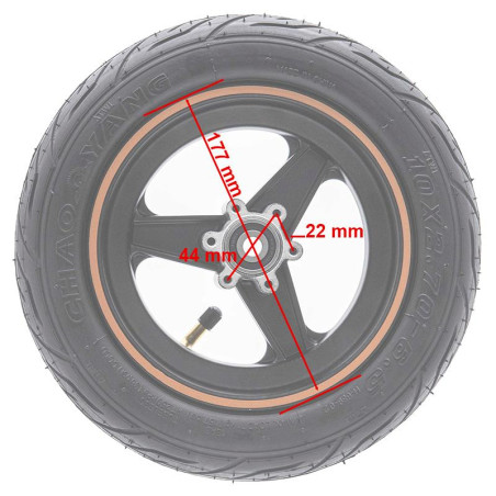 Llanta de 6,5" y bisel 47mm marrón para Smartgyro Speedway & Rockway